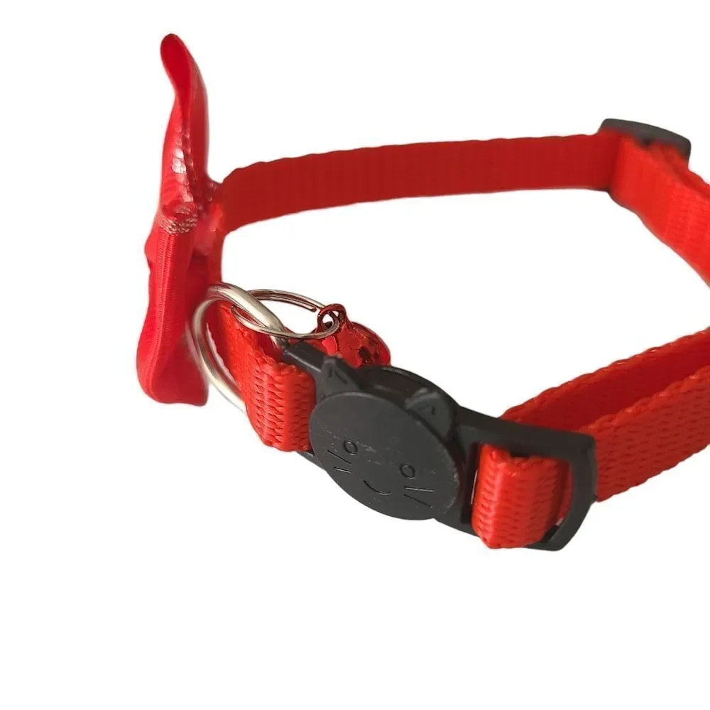 Breakaway Red Cat Collar with Bow‎ And Bell NEW